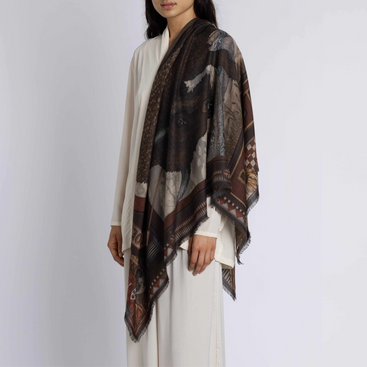 Secrets of The Bison Silk Twill Shawl 135