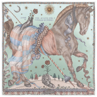 The Celestial Steed Scarf in Celadon/Salt - 42 cm