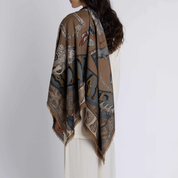 The Scrimshaw Skeleton Silk Twill Shawl 135
