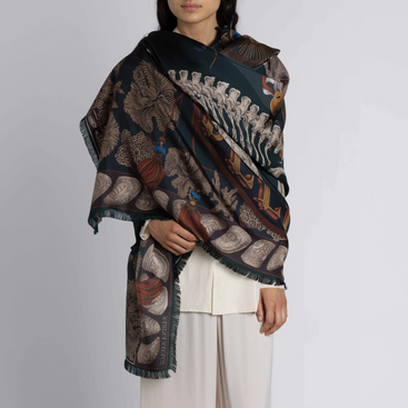 The Scrimshaw Skeleton Silk Twill Rectangle