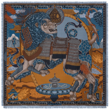 The Snow Lion Silk Twill Shawl 135