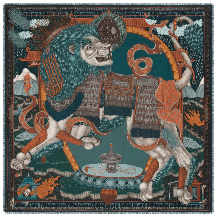 Pre-Order: Sabina Savage Wool Silk Scarf - 135 x 135 cm