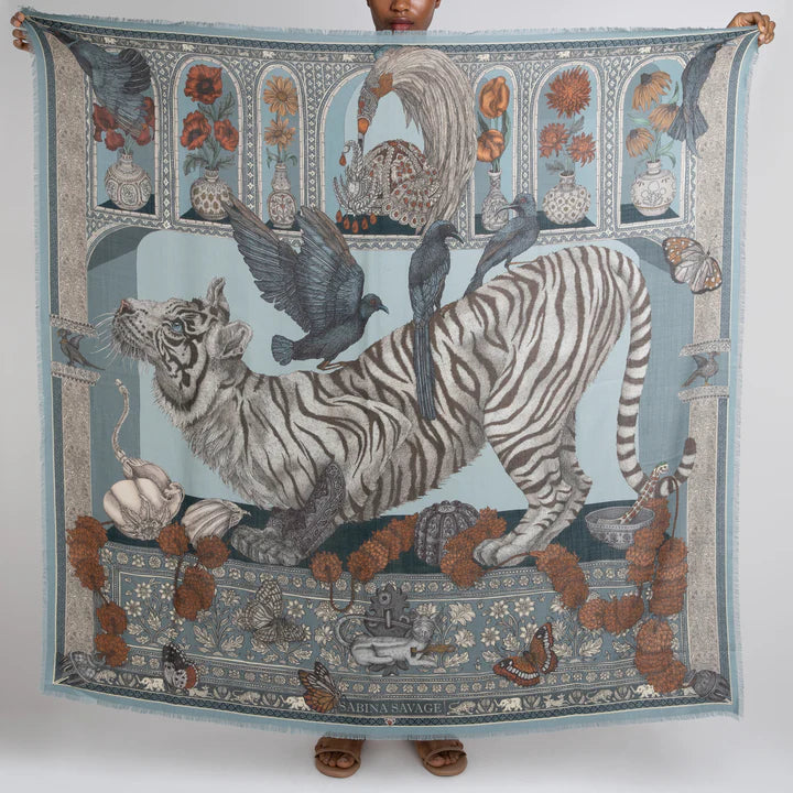 Pre-Order: Sabina Savage Wool Silk Scarf - 135 x 135 cm