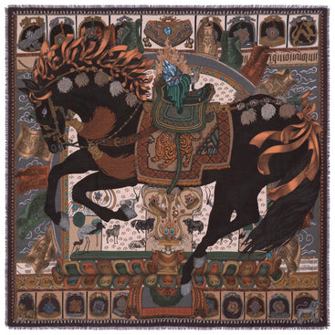 Pre-Order: Sabina Savage Wool Silk Scarf - 135 x 135 cm