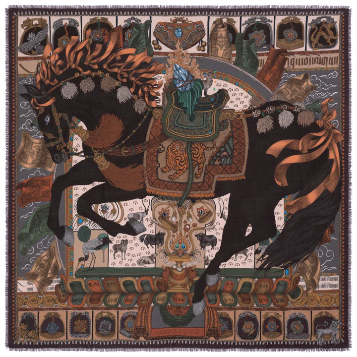 Pre-Order: Sabina Savage Wool Silk Scarf - 135 x 135 cm