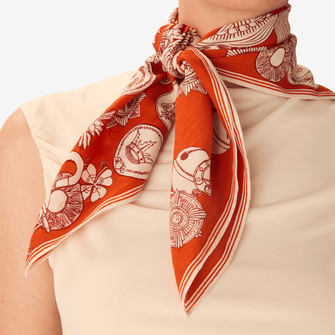 Octopus Square Scarf 65 in Red – Beyond Scarf