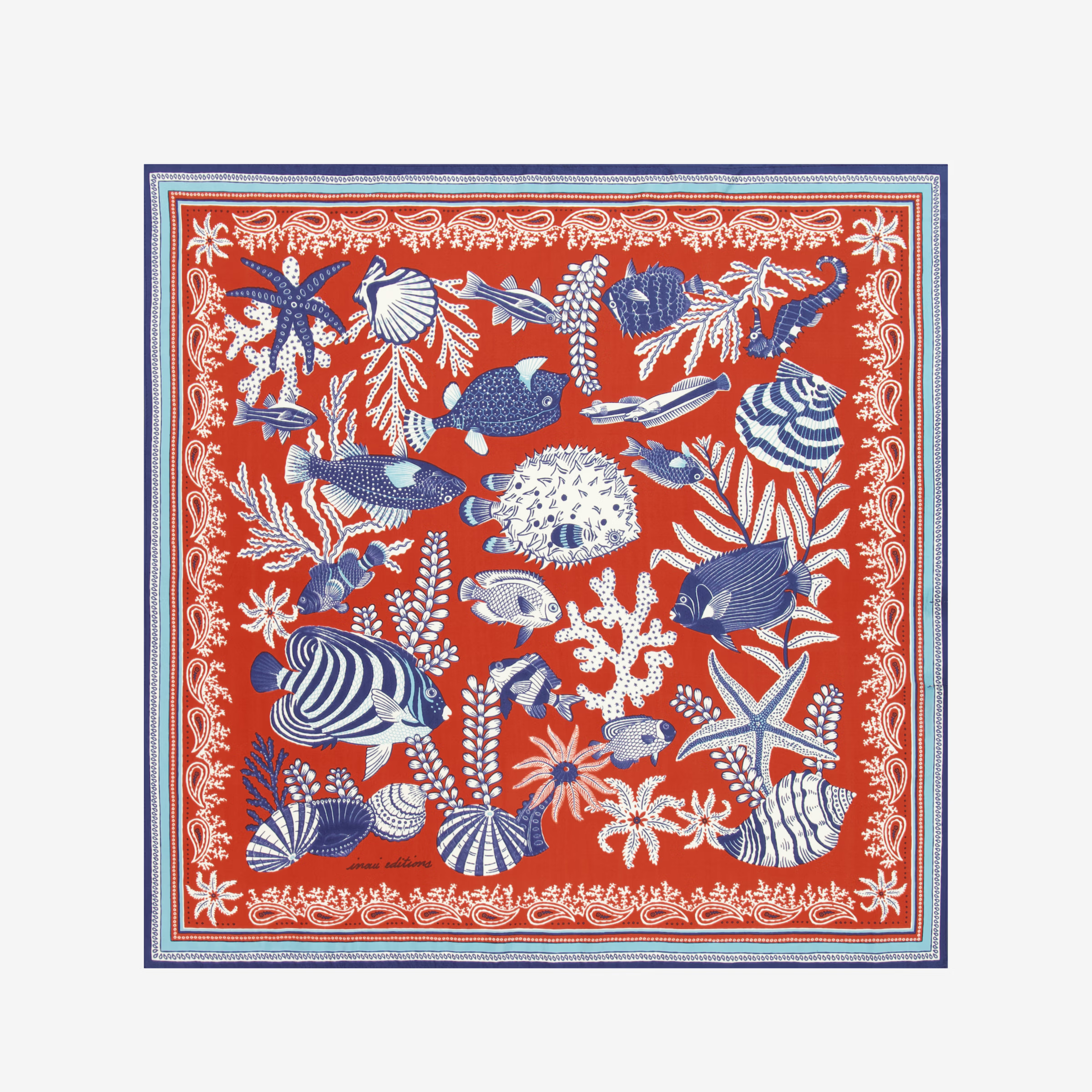 美品♡INOUI EDITIONS NEPTUNE スカーフ 65×65 シルク 美品♡INOUI
