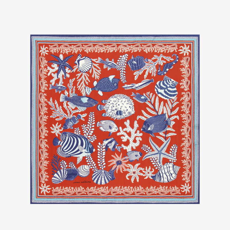 Neptune Silk Square Scarf 65 in Terracotta – Beyond Scarf