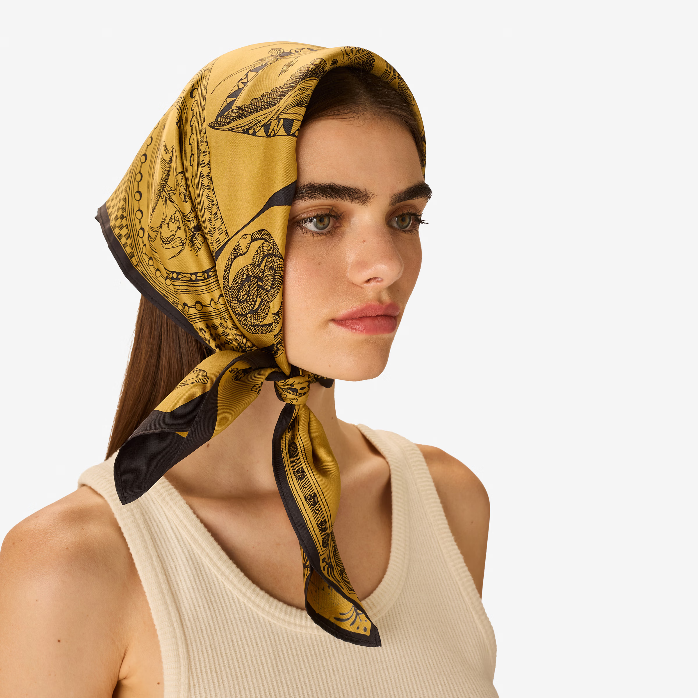 Barocco Silk Square Scarf 65 in Gold – Beyond Scarf