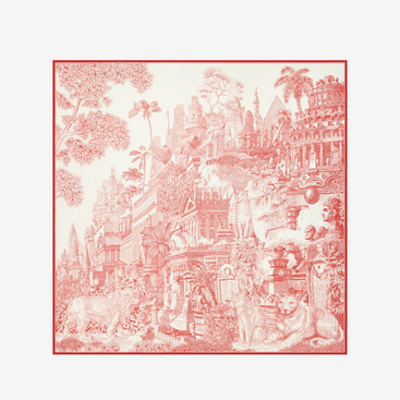 Piranesi Silk Blend Square Scarf 130 in Terracotta