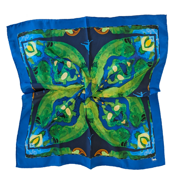 Blue & Green Mare Silk Crêpe Scarf