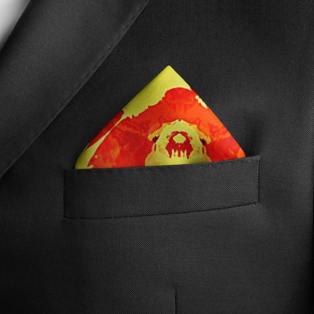 Red & Yellow Silk Pocket Square