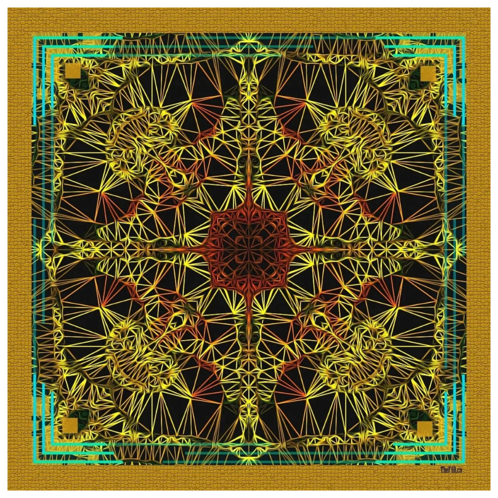 Harvest Gold & Black Flame Silk Scarf