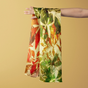 Floral Flame Silk Shawl