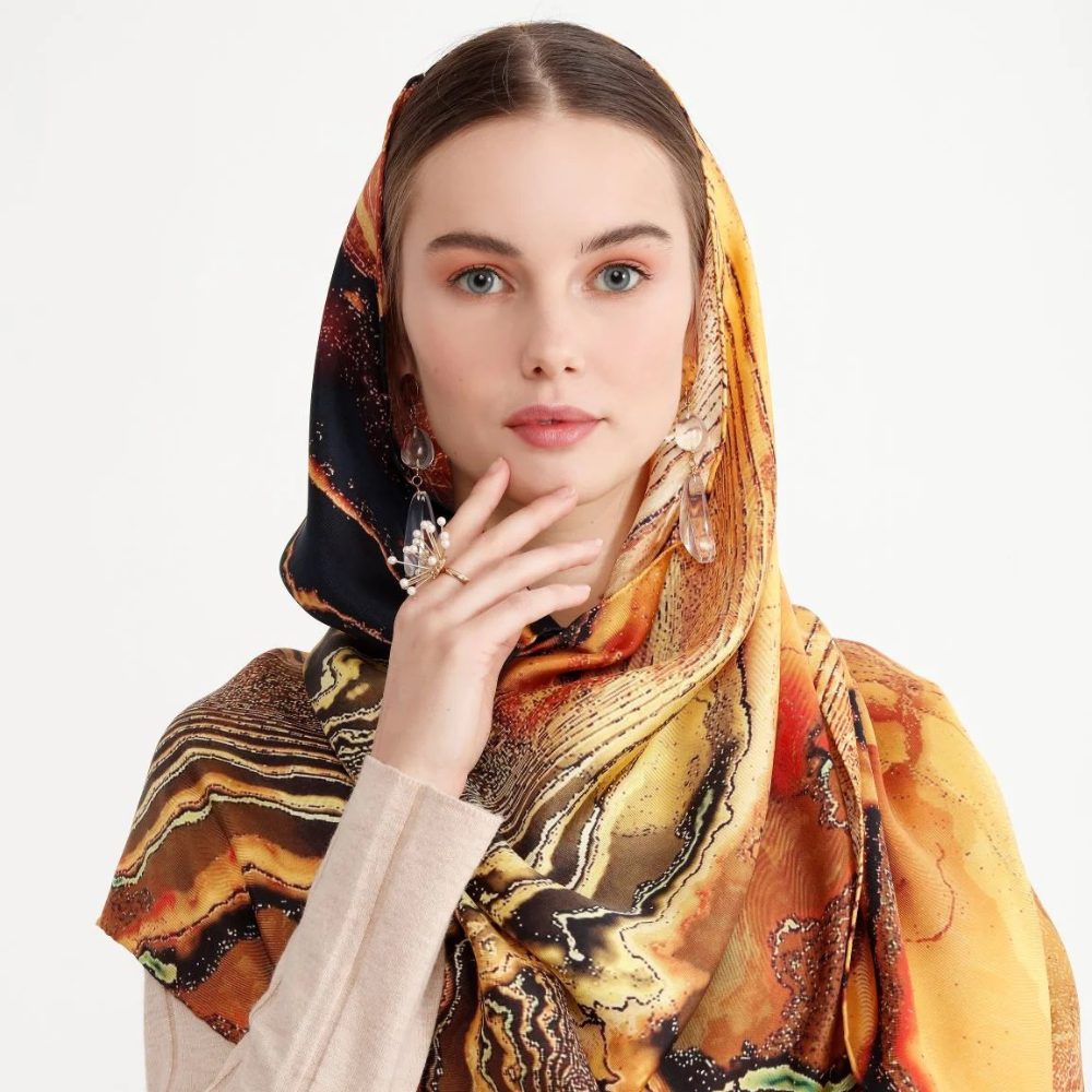 Lava Flame Flame Silk Shawl