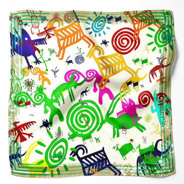 Pictograph Mare Silk Scarf