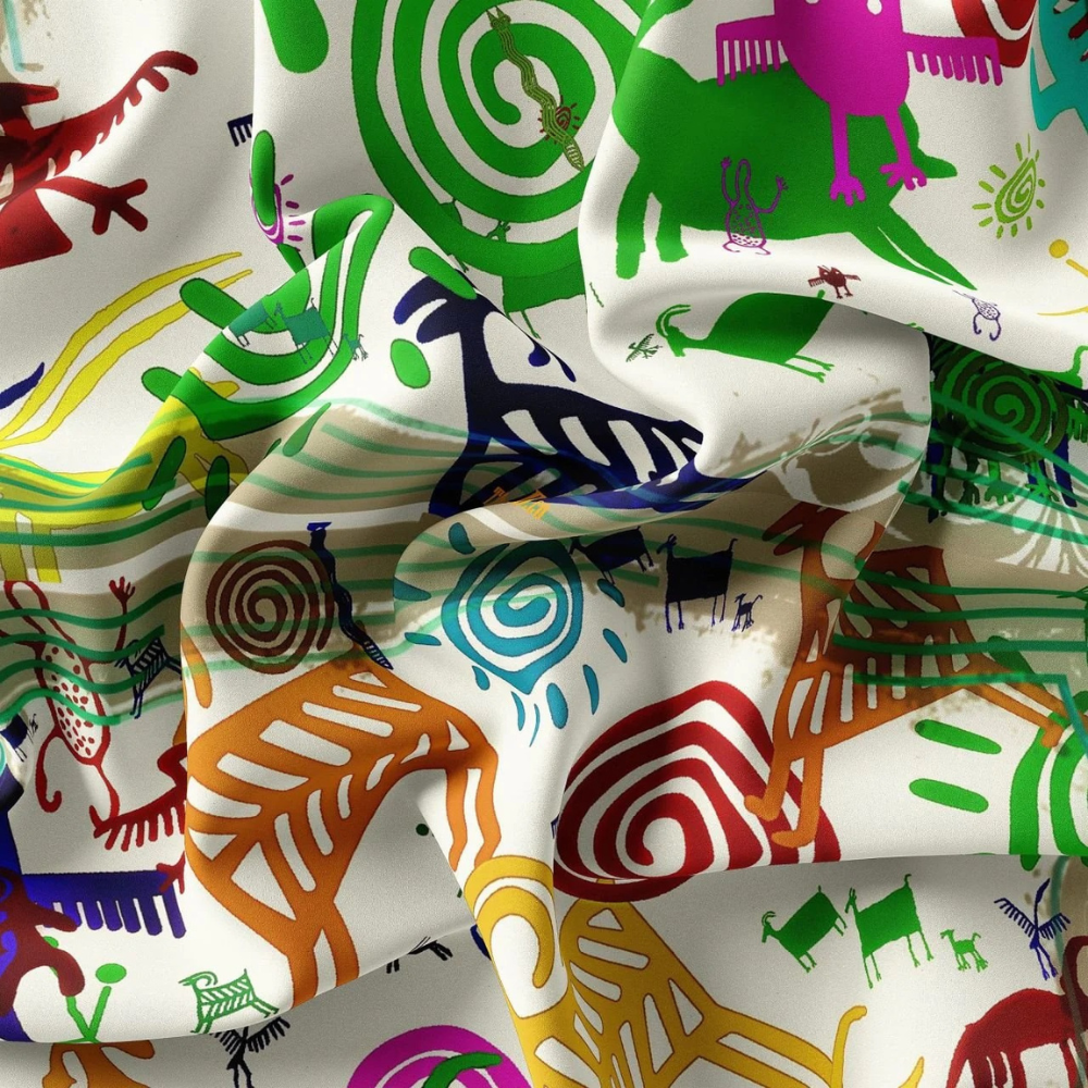 Pictograph Mare Silk Scarf