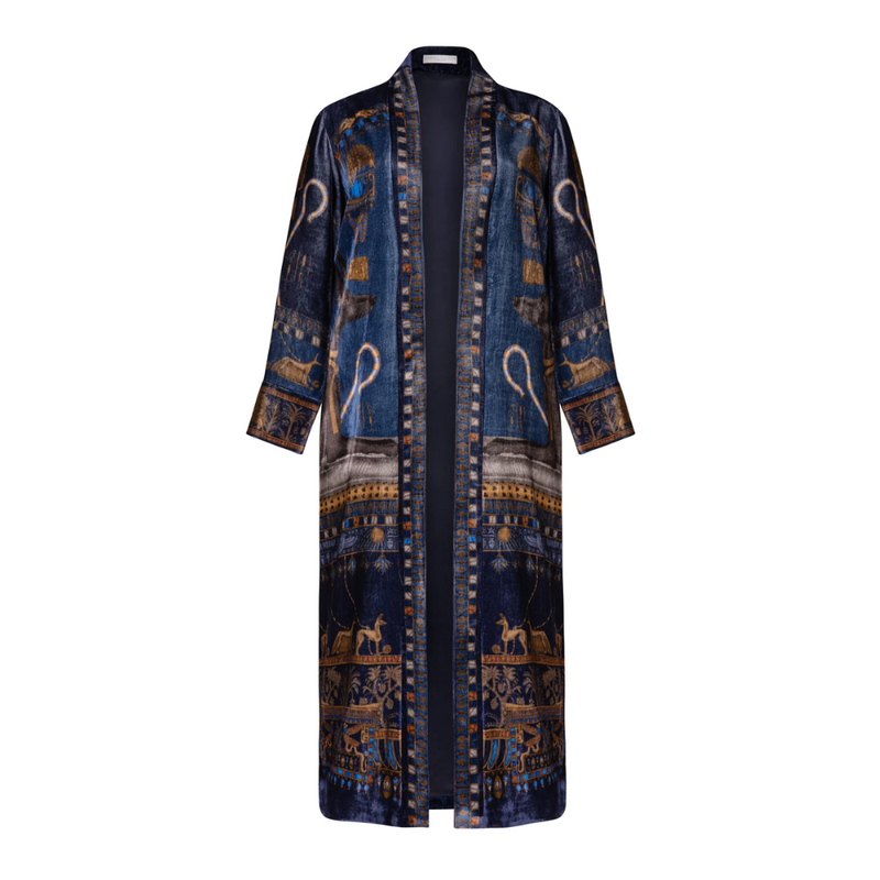 Ode to Anubis Long Velvet Jacket
