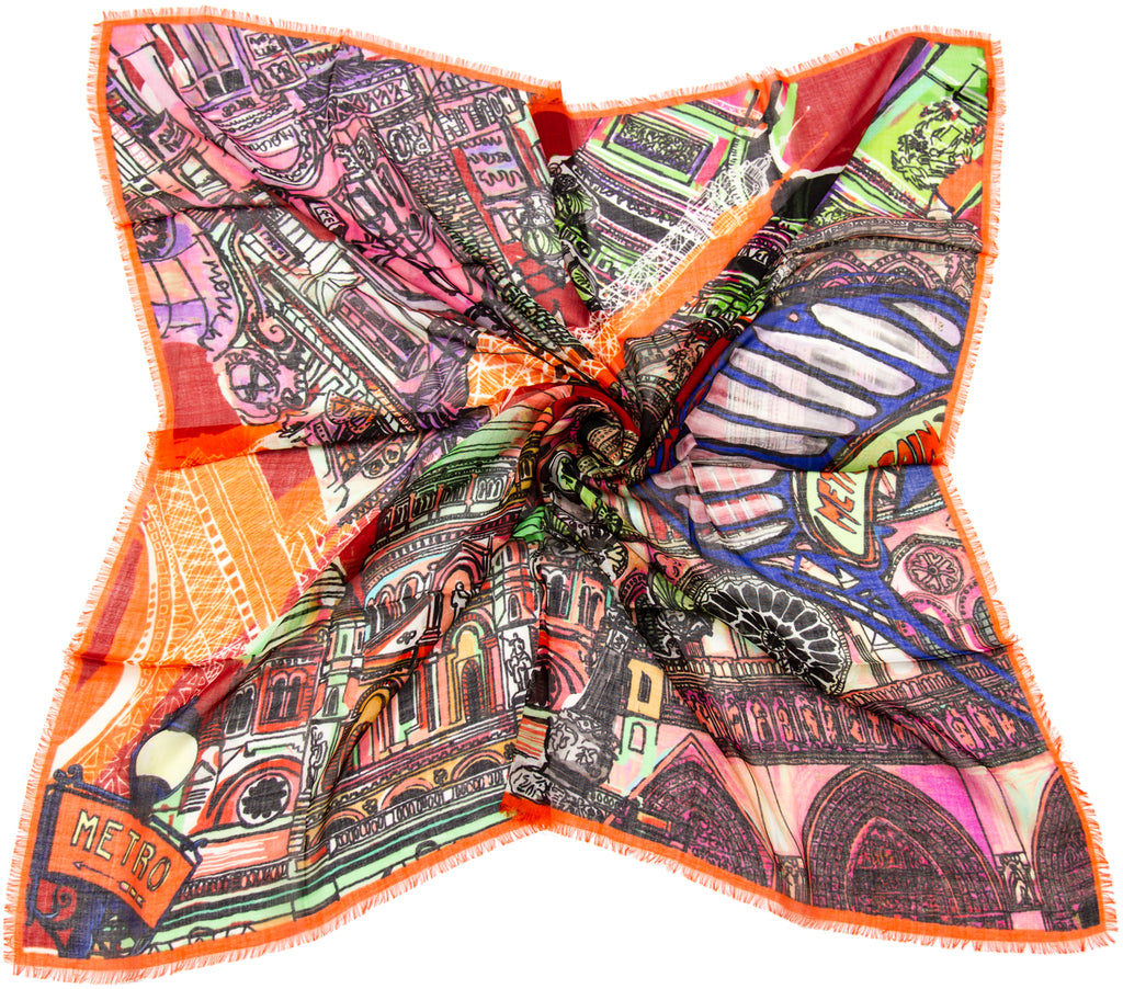 Paris wool & silk scarf