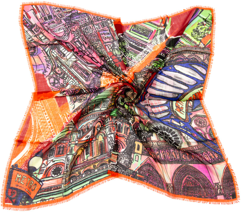 Paris wool & silk scarf