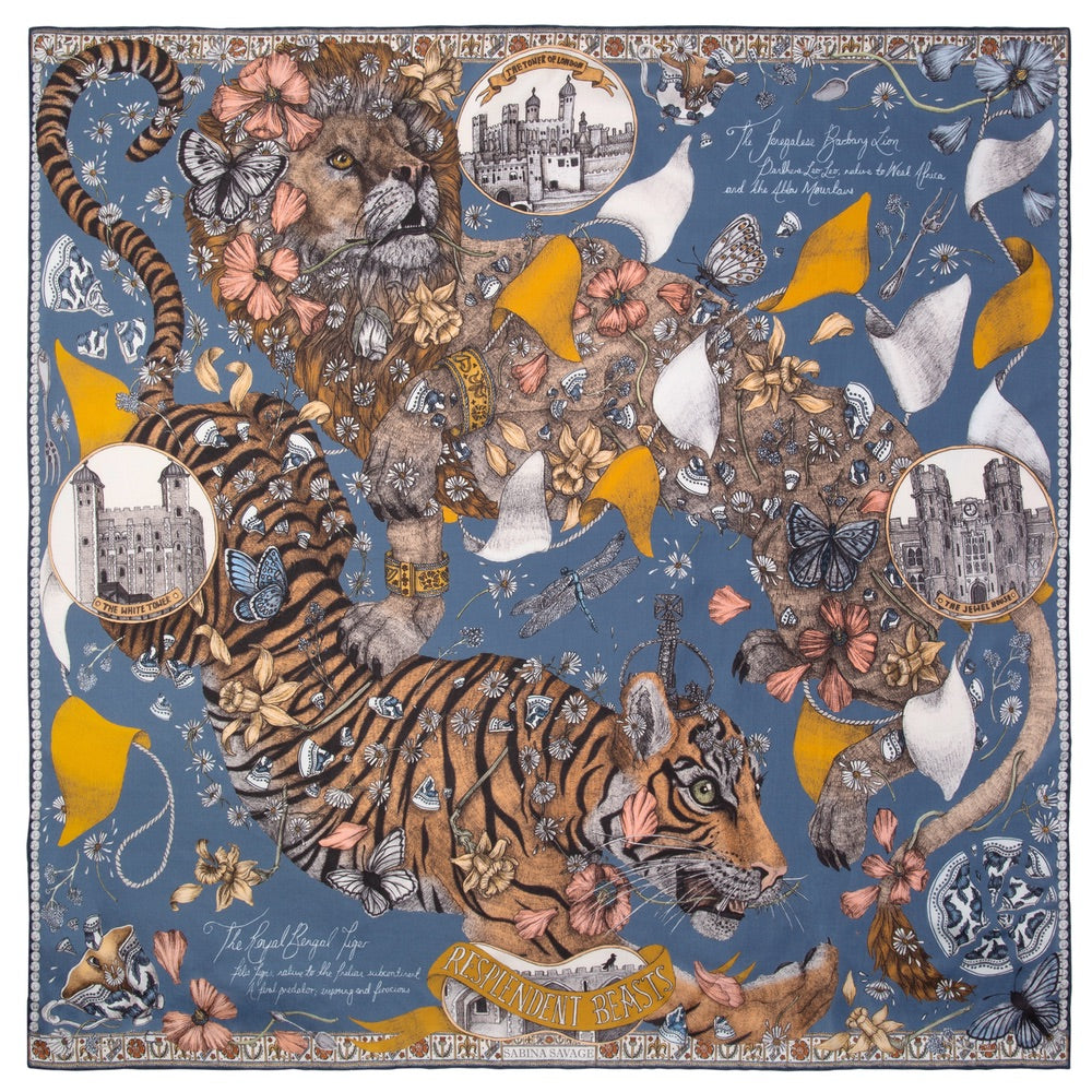 The Lion and Tiger's Tea Party 90cm x 90cm