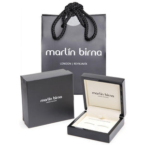 Atlantic Salmon Leather Cufflinks Black-Tone ▪ Black/Gold Metallic