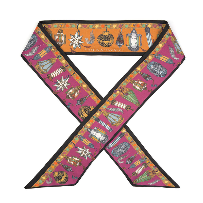 The Opulent Ostrich - Large Silk Ribbon