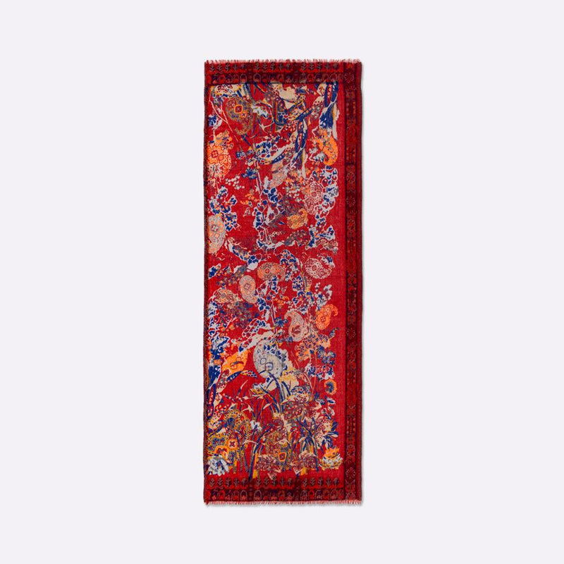 Prodige Cotton & Wool Scarf - Red