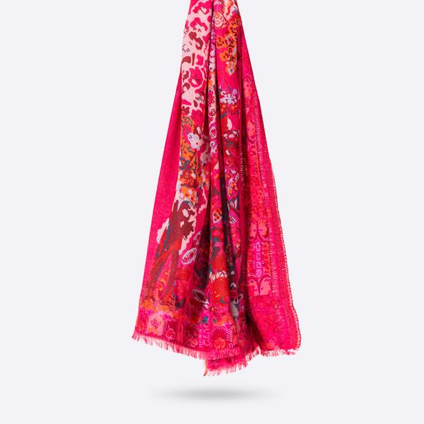 Prodige Cotton & Wool Scarf - Rose Indien