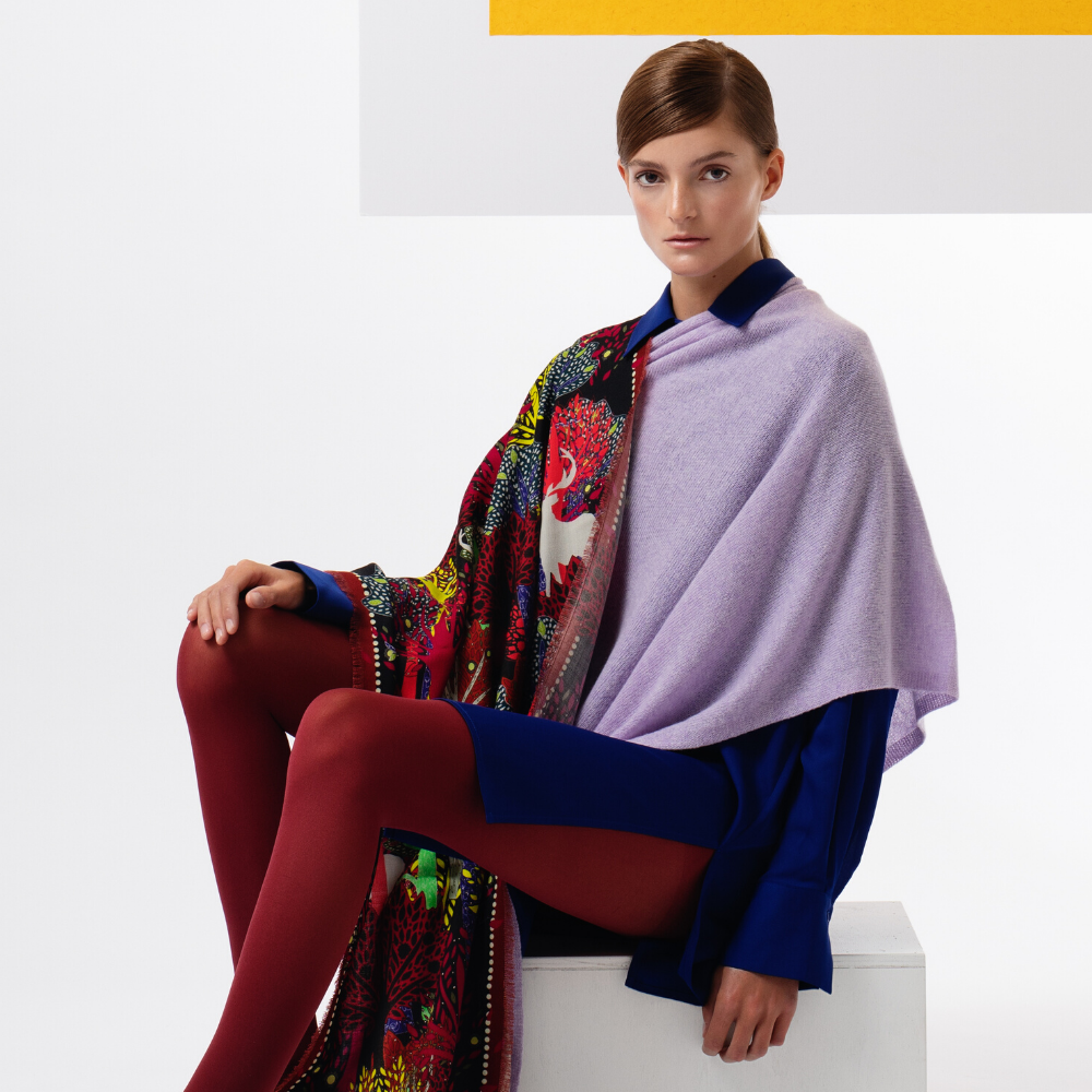 Solid Cashmere Poncho