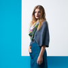 Bicolour Cashmere Poncho