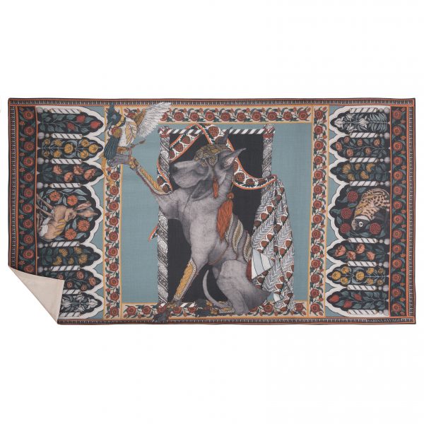 Tipu’s Hound Mulberry/Tumeric Wool Cashmere Shawl