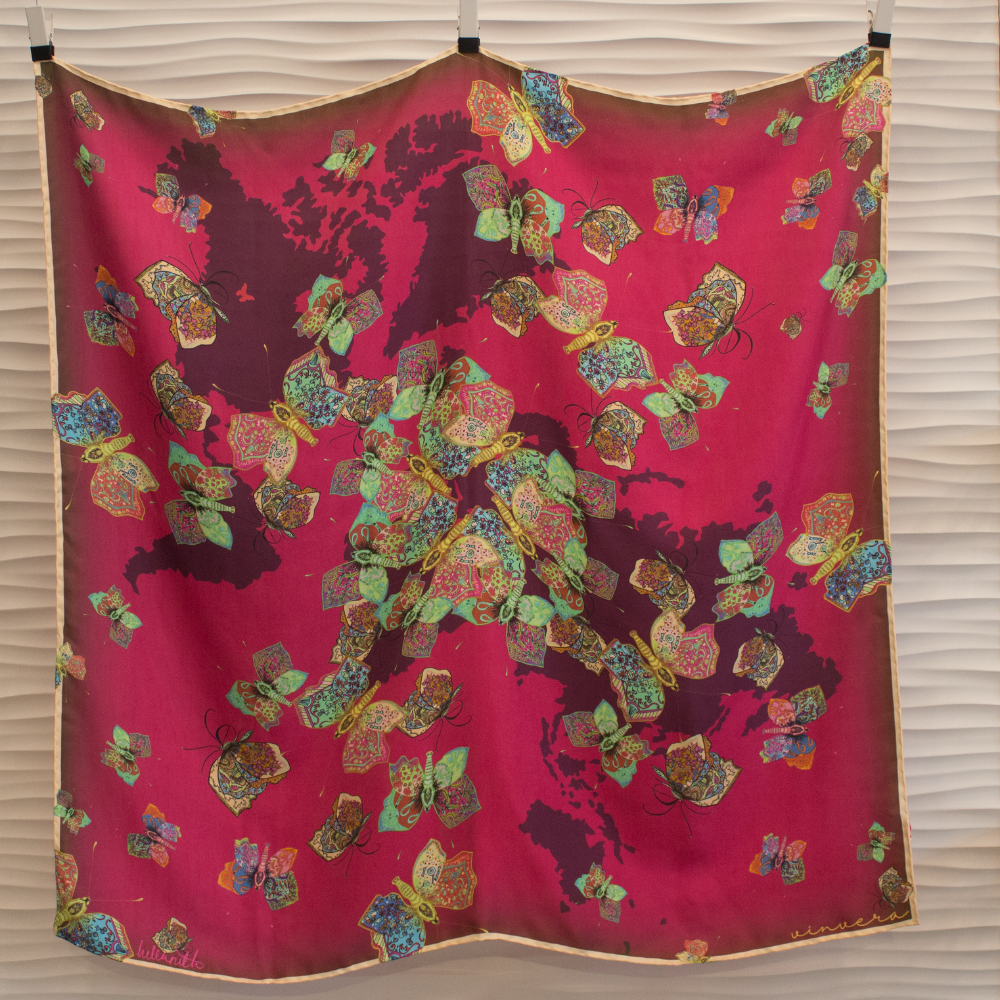 Dreams of Butterflies Silk  - Red Garnet