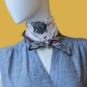 Dreams of Butterflies Small Silk  - Black White Pearl