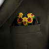 Green Fractal Silk Pocket Square