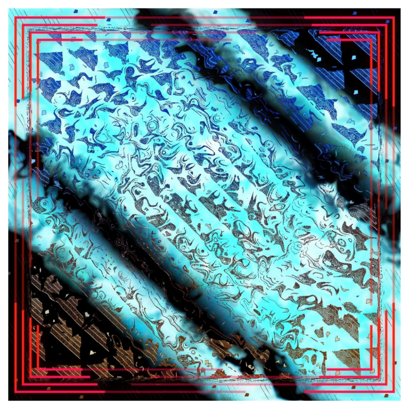Blue & Red Mare Silk Crêpe Scarf