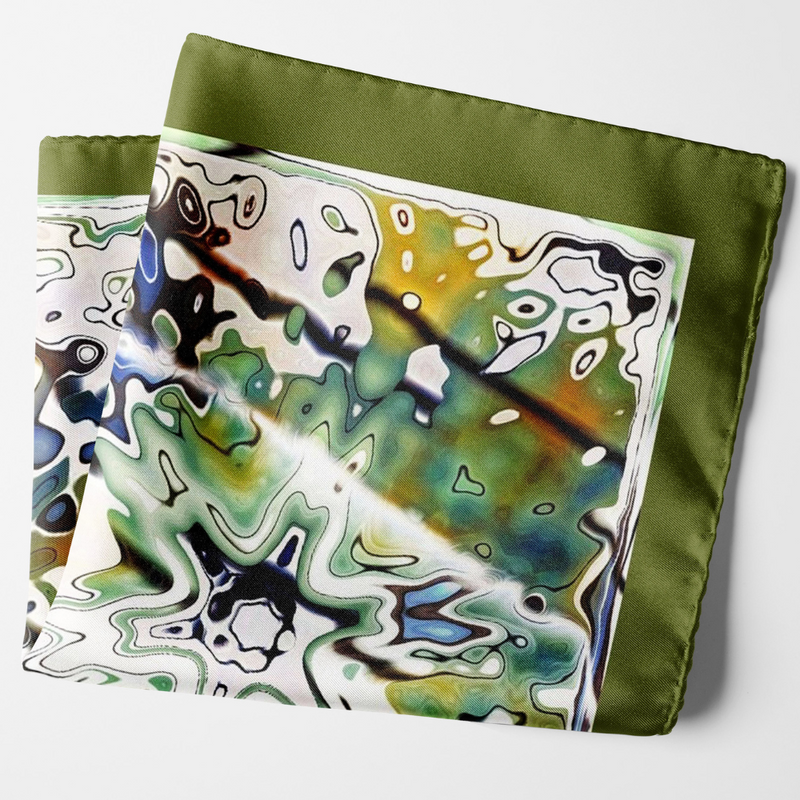 Olive Green Terra Silk Scarf