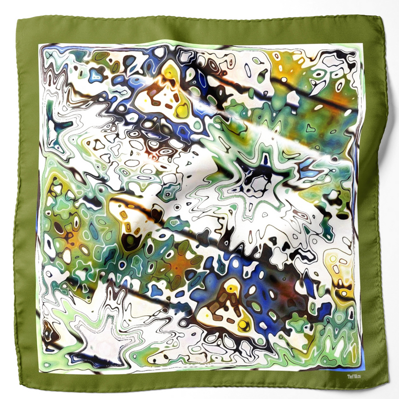 Olive Green Terra Silk Scarf
