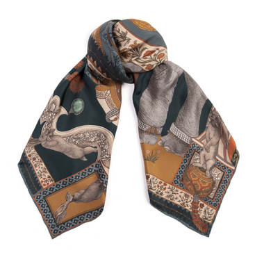 The Rabbits and the Elephant -  90cm x 90cm Silk