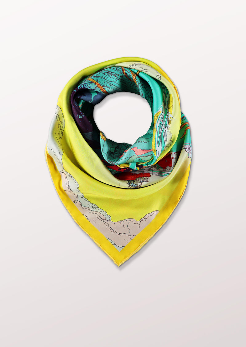 Under The Sea by Pig, Chicken and Cow luxury scarf at Beyond Scarf, Calgary, Alberta, Canada